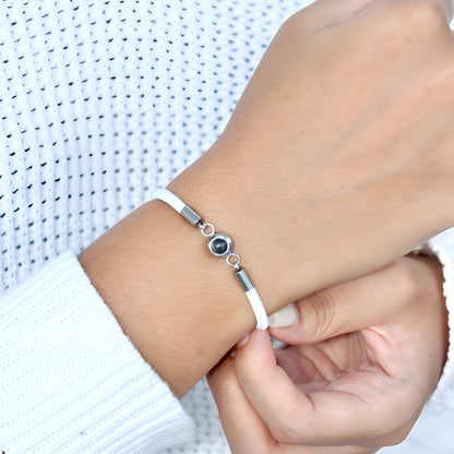 Personalisiertes Fotoarmband - Ledermix Kautschuk