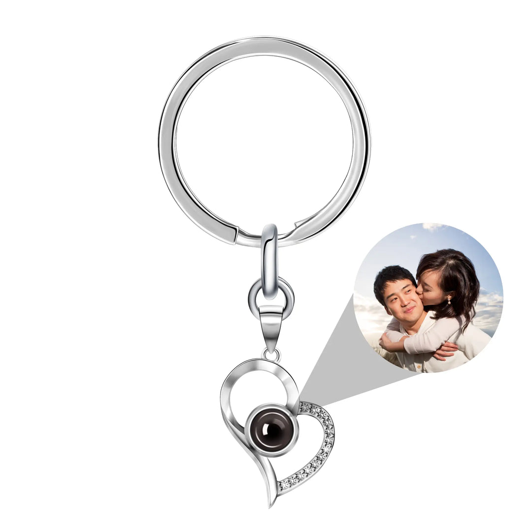 Silberner Diamant Foto Schlüsselanhänger
