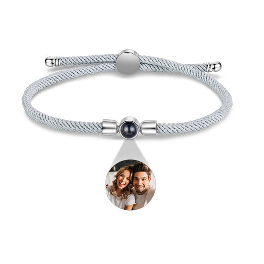 Geflochtenem Band Personalisiertes Foto Projektion Armband