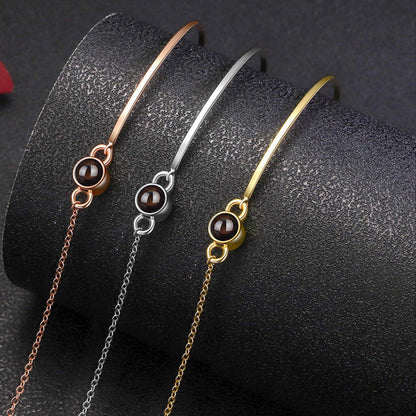 Sterling Silber Armband mit Foto-Projektion