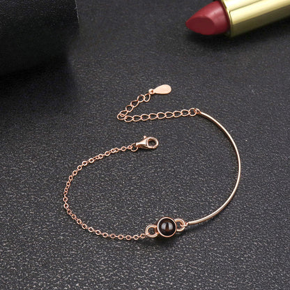 Sterling Silber Armband mit Foto-Projektion