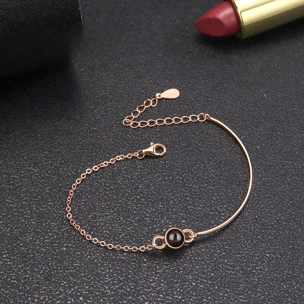 Sterling Silber Armband mit Foto-Projektion