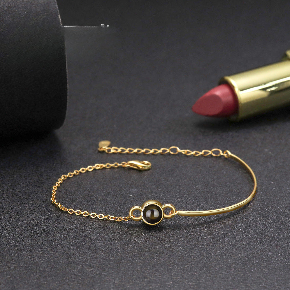 Sterling Silber Armband mit Foto-Projektion