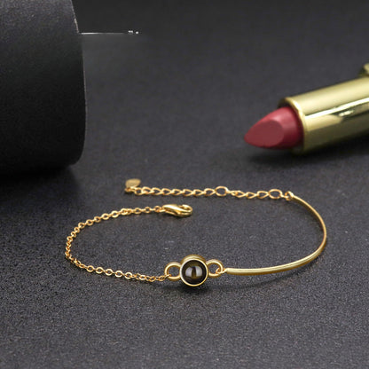 Sterling Silber Armband mit Foto-Projektion