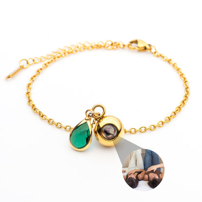 Fotoarmband mit deinem Bild und Geburtsstein