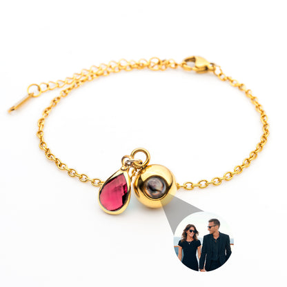 Fotoarmband mit deinem Bild und Geburtsstein