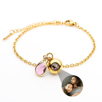 Fotoarmband mit deinem Bild und Geburtsstein