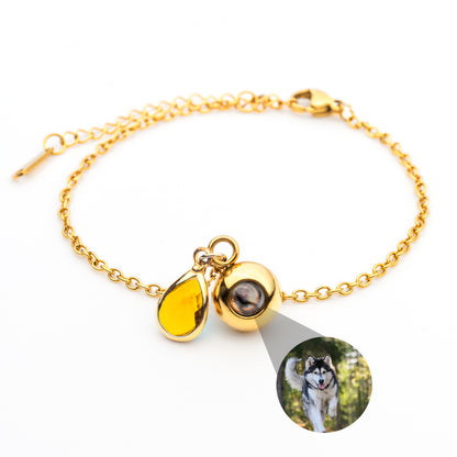 Fotoarmband mit deinem Bild und Geburtsstein