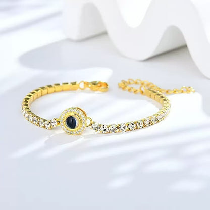 Zircon Gemstone Tennis Chain - Foto projektion armband