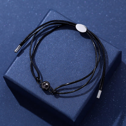 Personalisiertes Fotoarmband aus echtem Leder