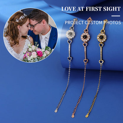 Diamond Heart – Personalisiertes Foto projektion armband