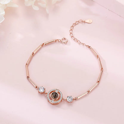 Premium Rundes Fotoprojektionsarmband aus Bambus