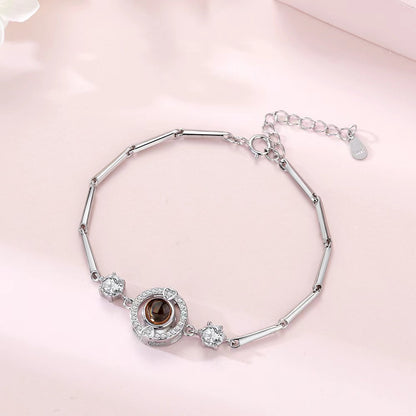 Premium Rundes Fotoprojektionsarmband aus Bambus