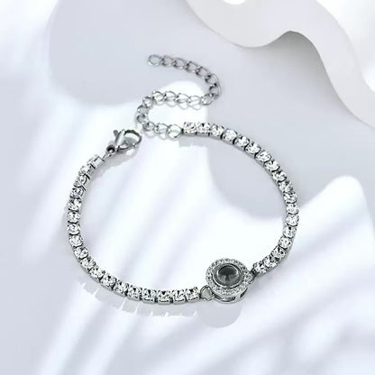 Zircon Gemstone Tennis Chain - Foto projektion armband