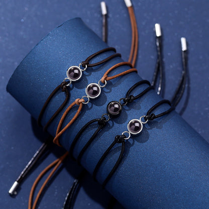 Personalisiertes Fotoarmband aus echtem Leder