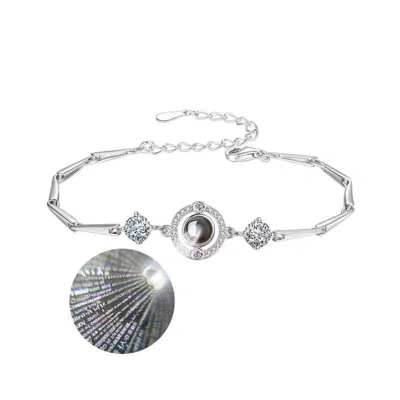 Premium Rundes Fotoprojektionsarmband aus Bambus