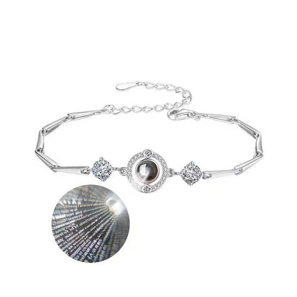 Premium Rundes Fotoprojektionsarmband aus Bambus