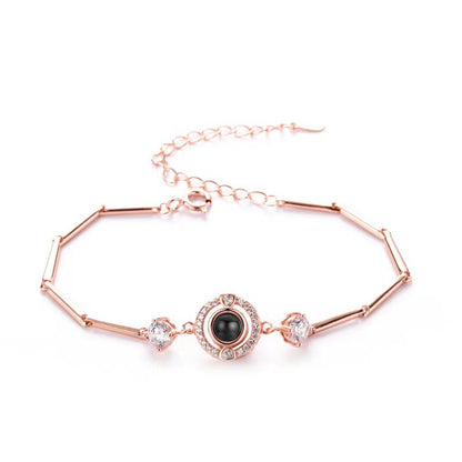 Premium Rundes Fotoprojektionsarmband aus Bambus