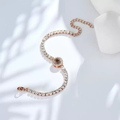 Zircon Gemstone Tennis Chain - Foto projektion armband