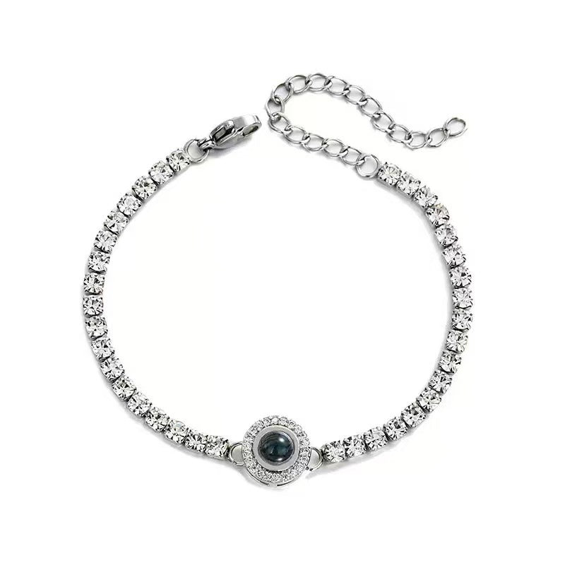 Zircon Gemstone Tennis Chain - Foto projektion armband
