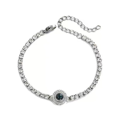 Zircon Gemstone Tennis Chain - Foto projektion armband