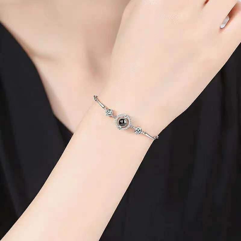 Premium Rundes Fotoprojektionsarmband aus Bambus