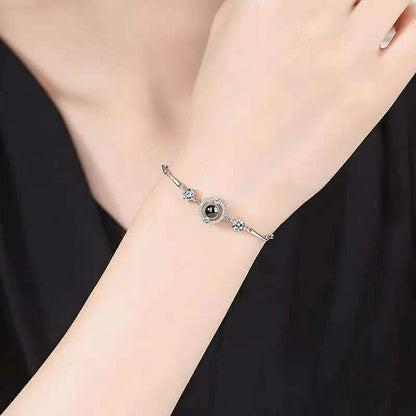 Premium Rundes Fotoprojektionsarmband aus Bambus