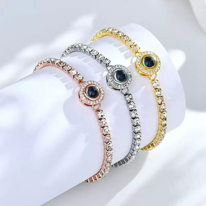 Zircon Gemstone Tennis Chain - Foto projektion armband