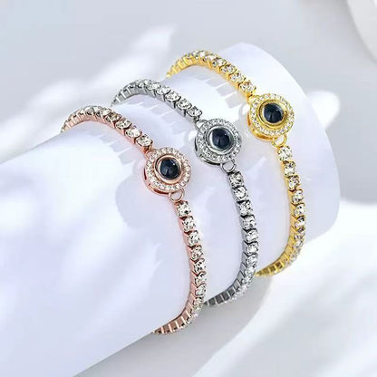Zircon Gemstone Tennis Chain - Foto projektion armband