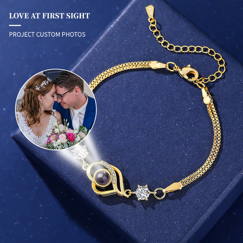 Doppelherz Foto projektion armband