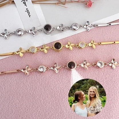 Vierblättriges Kleeblatt-Projektionsarmband