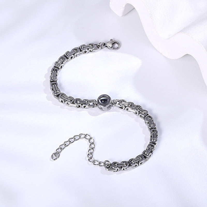 Fotoarmband aus Titan-Edelstahl – Geschenk für Paare