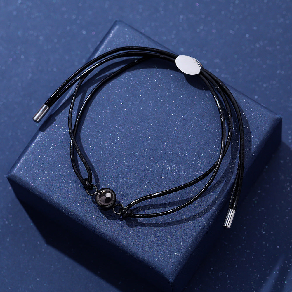 Personalisiertes Fotoarmband aus echtem Leder