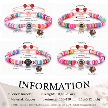 Projektionsarmband mit Anhänger – handgefertigt aus farbigem Polymer