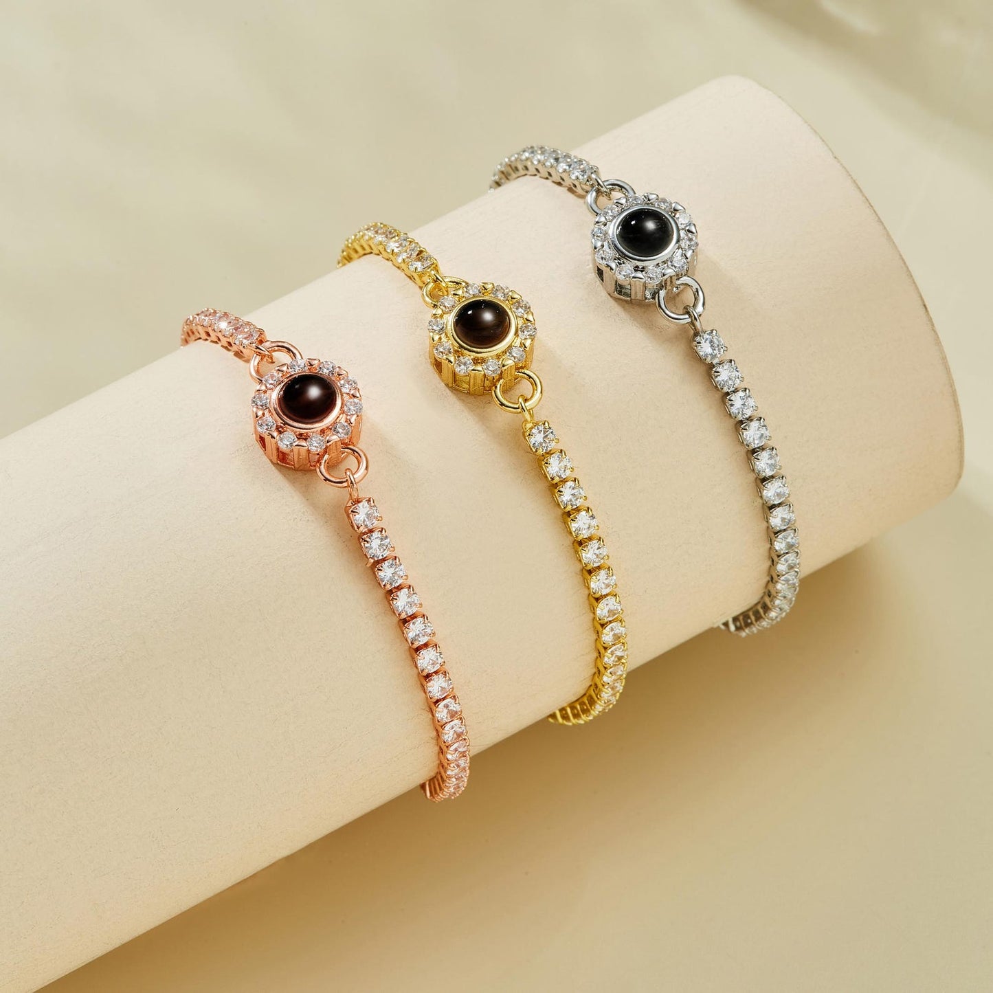 Zircon Gemstone Tennis Chain - Foto projektion armband