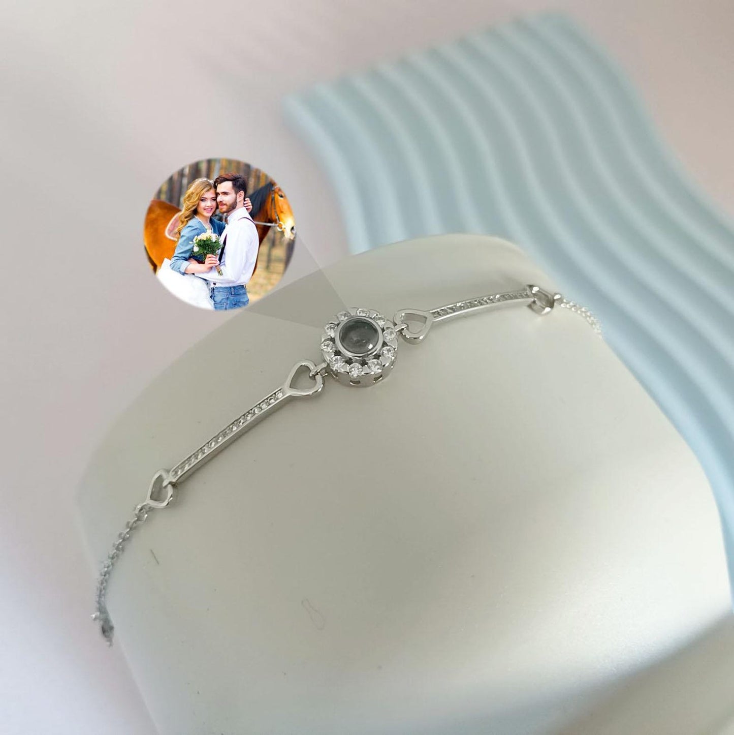 Diamond Heart – Personalisiertes Foto projektion armband