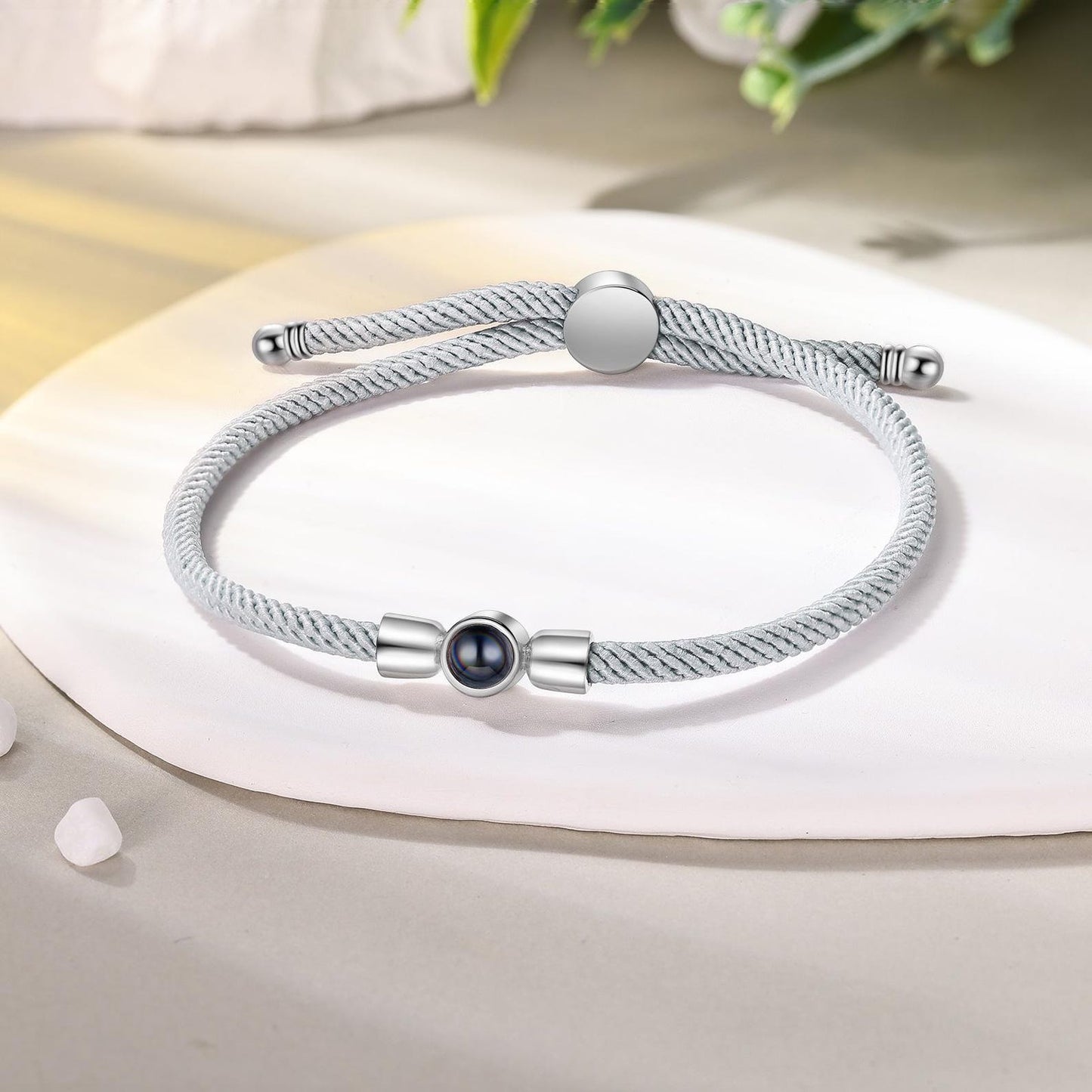 Geflochtenem Band Personalisiertes Foto Projektion Armband