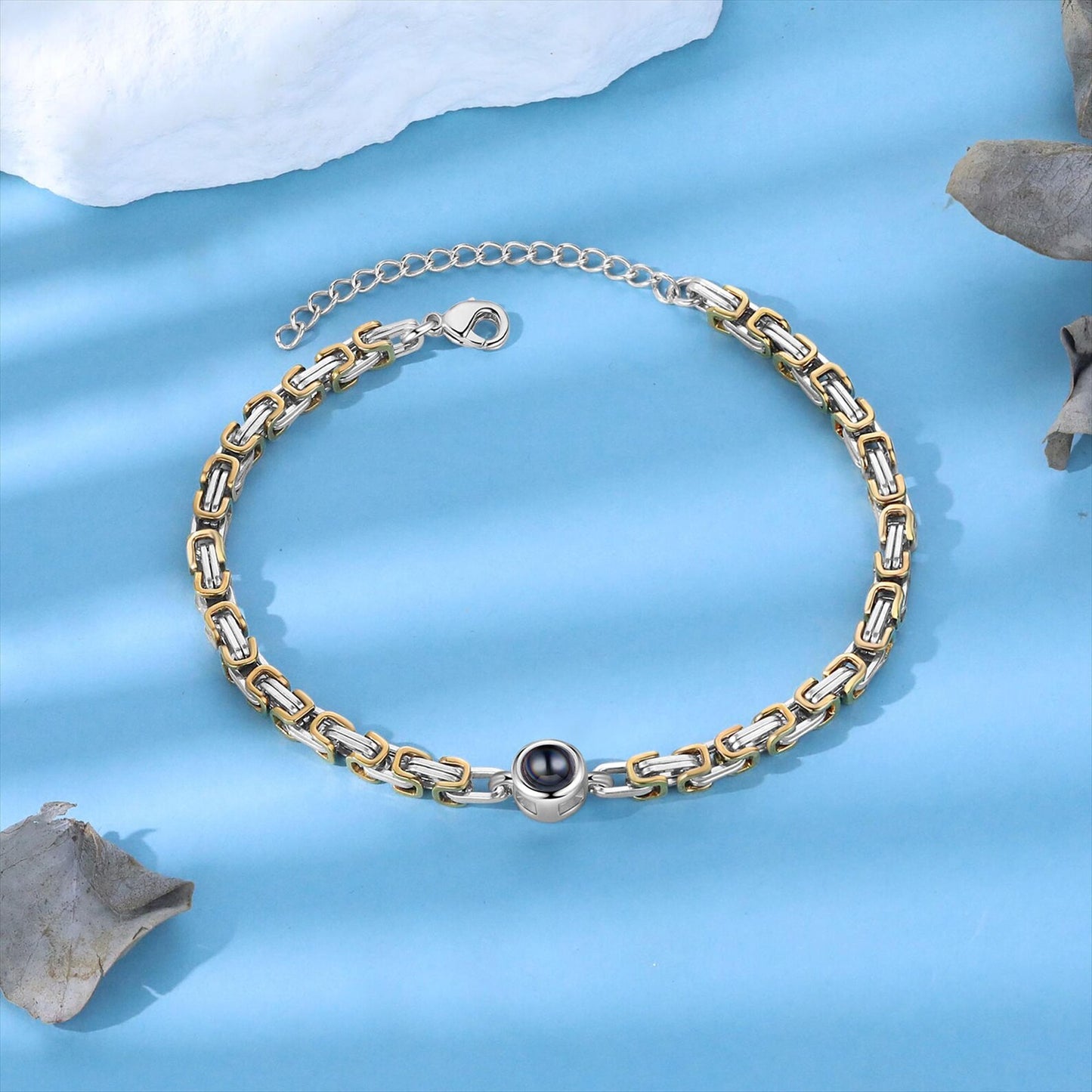 Fotoarmband aus Titan-Edelstahl – Geschenk für Paare