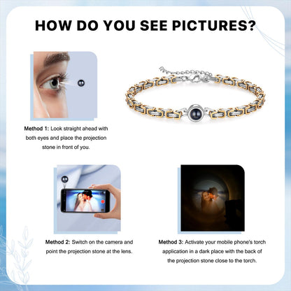 Fotoarmband aus Titan-Edelstahl – Geschenk für Paare