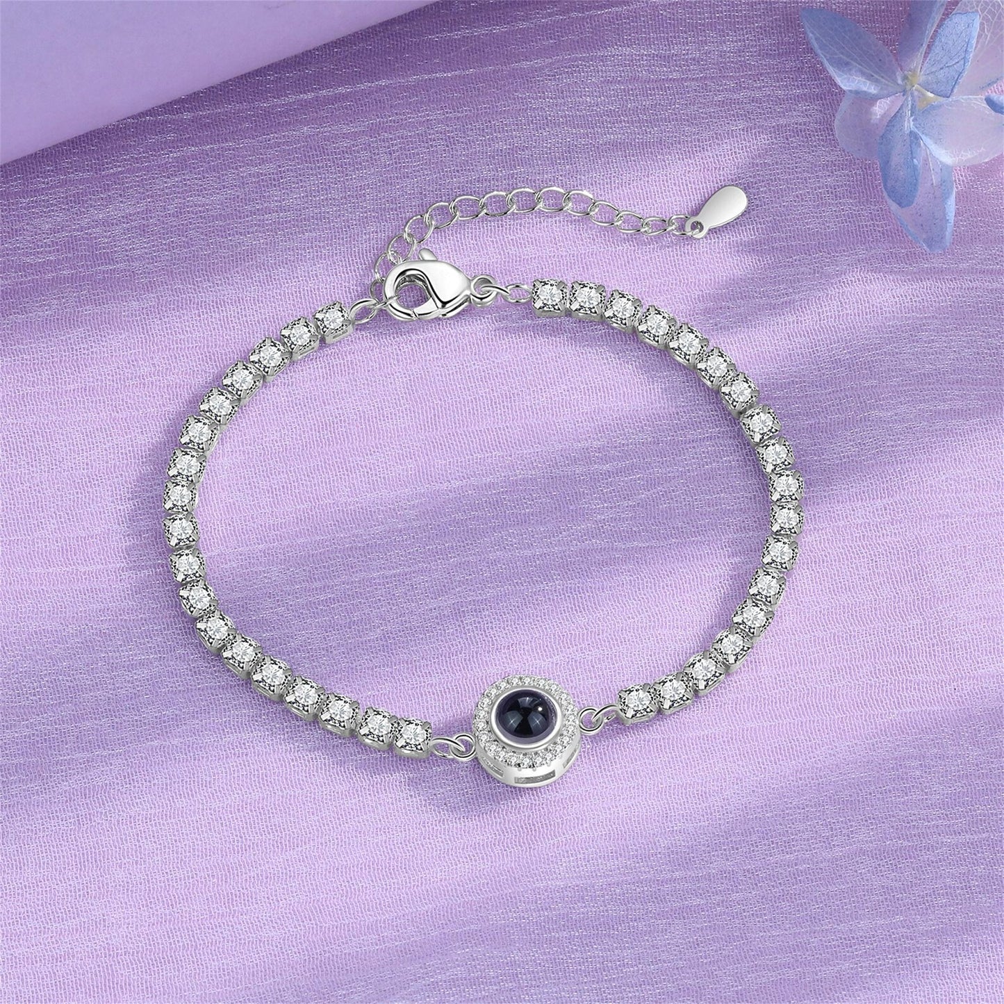 Zircon Gemstone Tennis Chain - Foto projektion armband