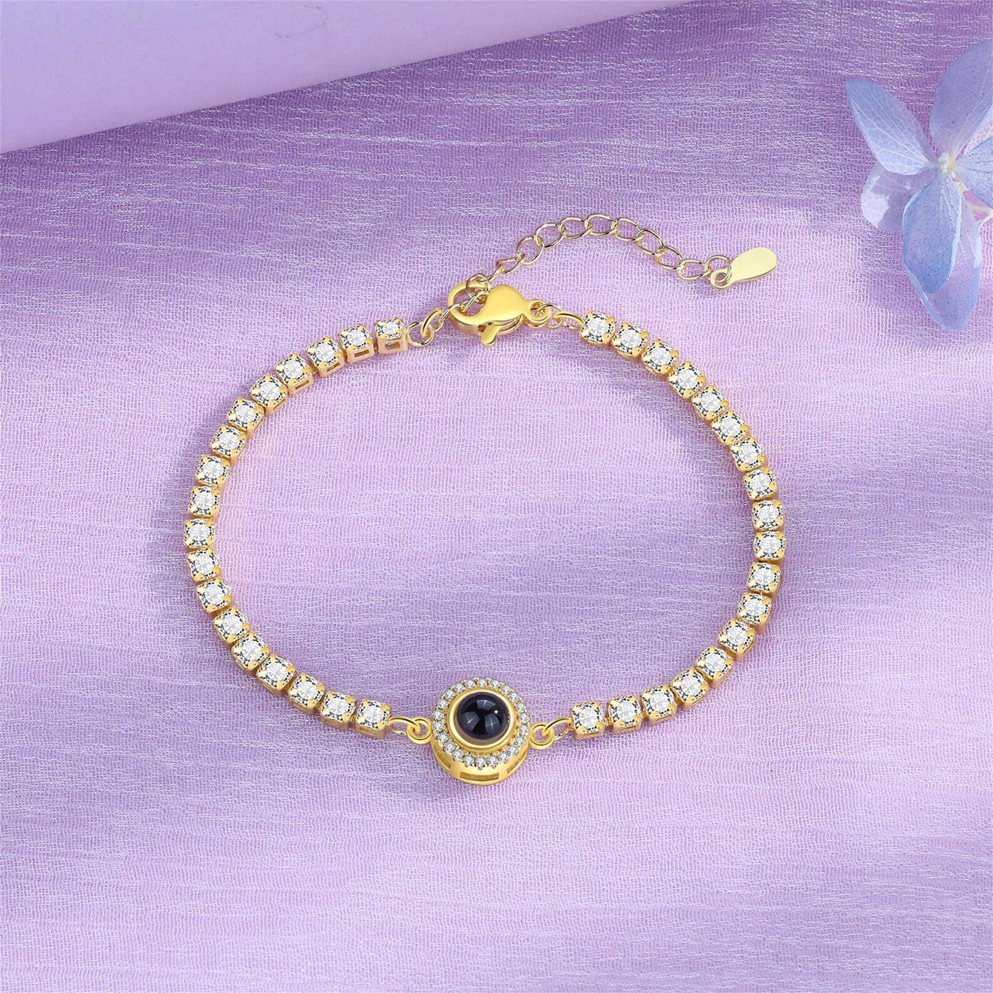 Zircon Gemstone Tennis Chain - Foto projektion armband