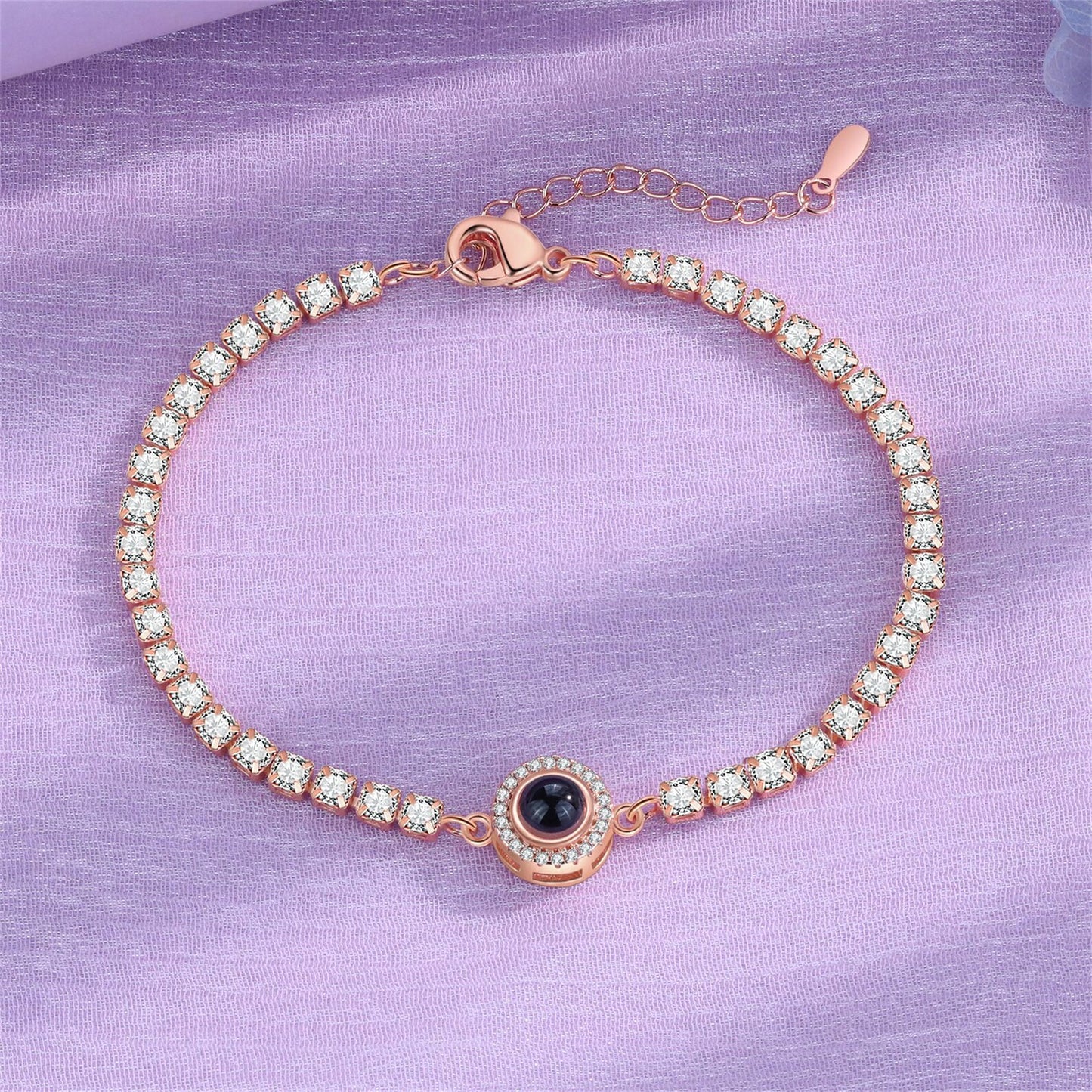 Zircon Gemstone Tennis Chain - Foto projektion armband