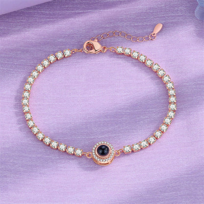 Zircon Gemstone Tennis Chain - Foto projektion armband