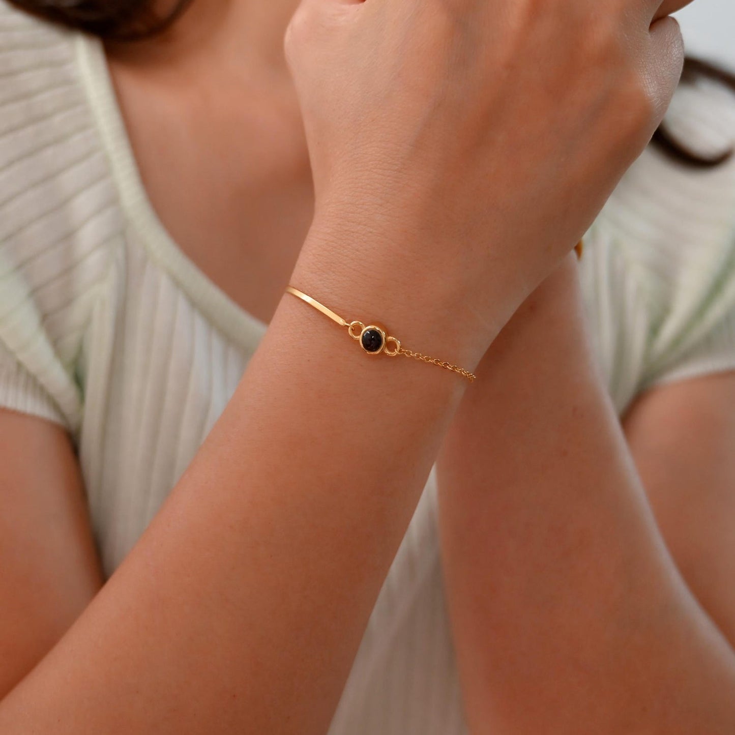 Sterling Silber Armband mit Foto-Projektion