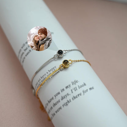 Sterling Silber Armband mit Foto-Projektion