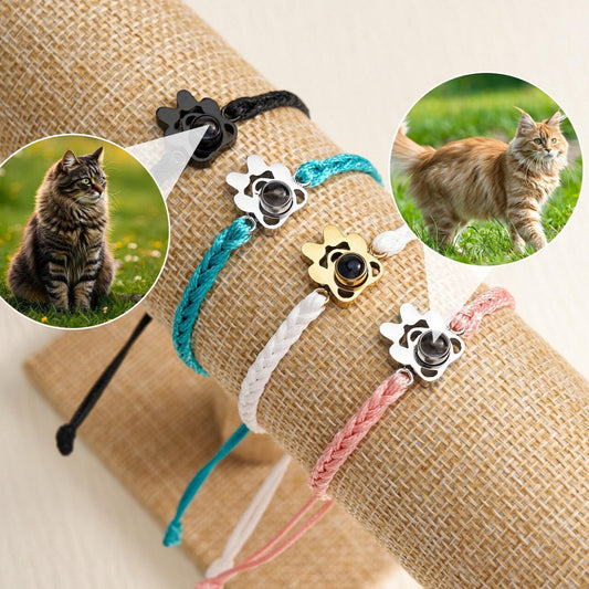 Geflochtenes Hundekralle-Armband mit Foto-Projektion