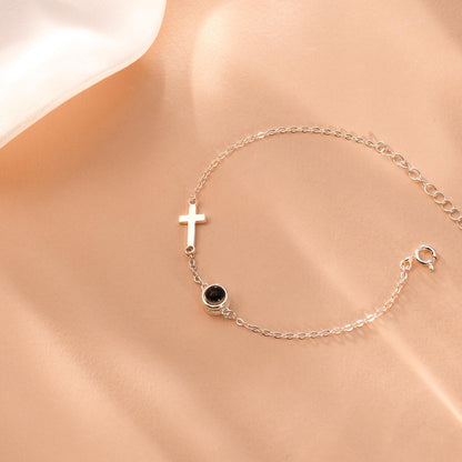 Rundes exquisites Kreuz-Fotoarmband – Geschenk für Paare